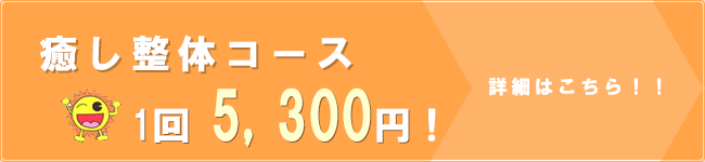 癒し整体コース　1回　4, 940円