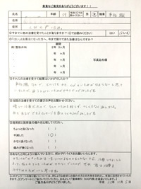 A様　29歳　女性　症状　:　首の痛み